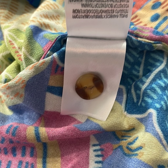 Farm Rio unisex banana parrot Manuelly Mixed Print Shirt button down sz large L - Picture 8 of 9